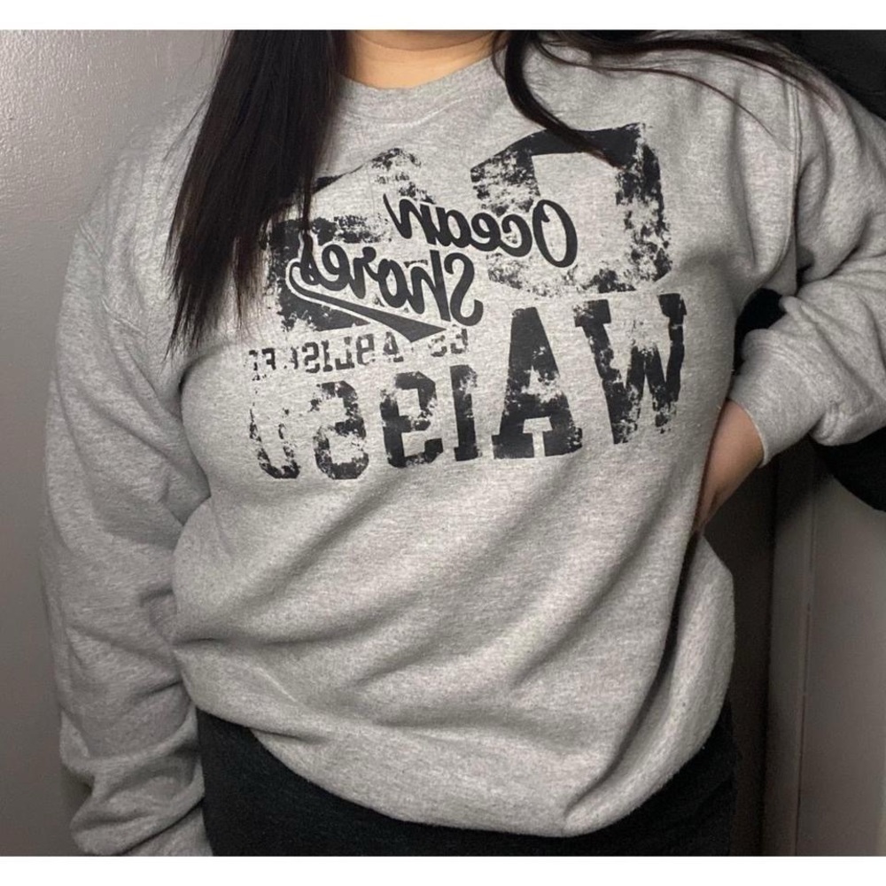 Grey Ocean Shores WA Sweater
